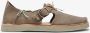 Satorisan Benirras Microperforated Plat Sandalen Unisex Plat Leer Sandalen Kleur Loden - Thumbnail 1