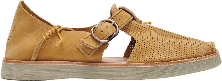 Satorisan Benirras Microperforated Plat Sandalen Unisex Plat Leer Sandalen Kleur Peanut