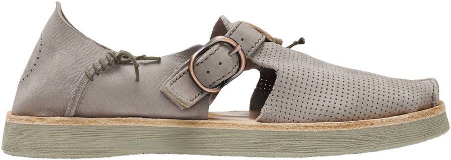 Satorisan Benirras Microperforated Plat Sandalen Unisex Plat Leer Sandalen Kleur Rocky Grey