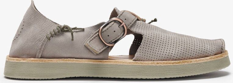 Satorisan Benirras Microperforated Plat Sandalen Unisex Plat Leer Sandalen Kleur Rocky Grey