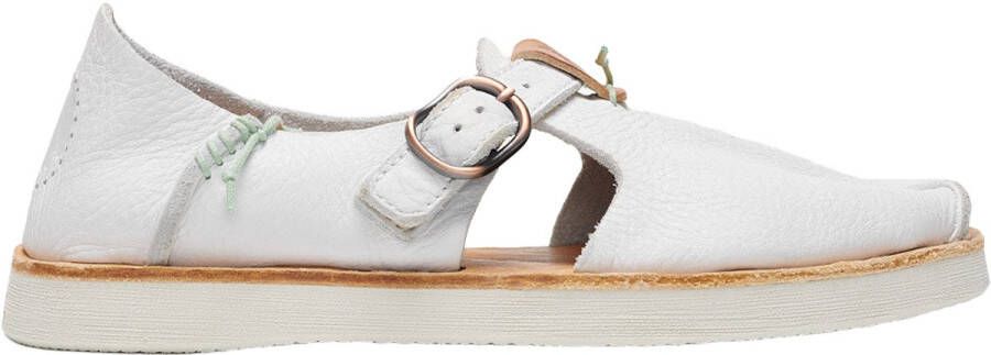Satorisan Benirras Premium Plat Sandalen Unisex Plat Leer Sandalen Kleur White