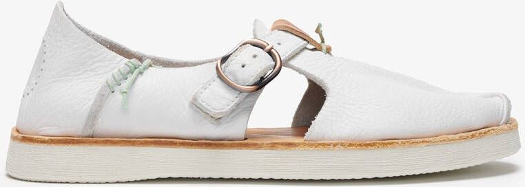Satorisan Benirras Premium Plat Sandalen Unisex Plat Leer Sandalen Kleur White