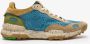 Satorisan Chacrona Laser Premium Casual Sneakers Unisex Vintage Leer Sneakers Kleur Summer Navy - Thumbnail 2