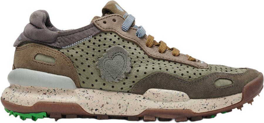 Satorisan Chacrona Laser Premium Casual Sneakers Unisex Vintage Leer Sneakers Kleur Wild Grass