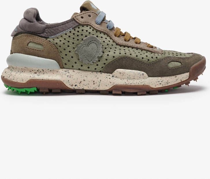 Satorisan Chacrona Laser Premium Casual Sneakers Unisex Vintage Leer Sneakers Kleur Wild Grass