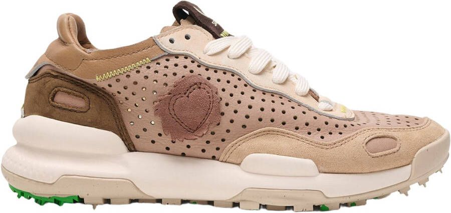 Satorisan Chacrona Laser Premium Casual Sneakers Vrouwen Vintage Leer Sneakers Kleur Creamy Peach