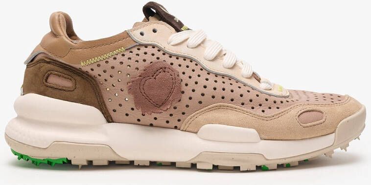 Satorisan Chacrona Laser Premium Casual Sneakers Vrouwen Vintage Leer Sneakers Kleur Creamy Peach
