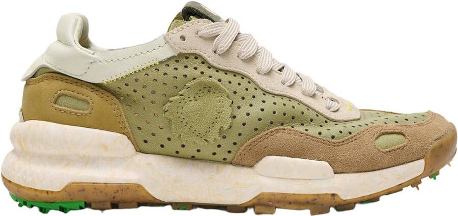 Satorisan Chacrona Laser Premium Casual Sneakers Vrouwen Vintage Leer Sneakers Kleur Lichen Green