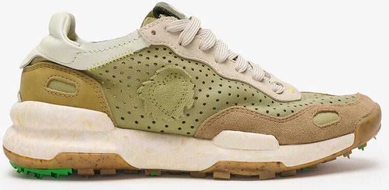 Satorisan Chacrona Laser Premium Casual Sneakers Vrouwen Vintage Leer Sneakers Kleur Lichen Green