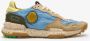 Satorisan Chacrona Linen Casual Sneakers Mannen Vintage Leer en linnen Sneakers Kleur Blue Swirl - Thumbnail 1