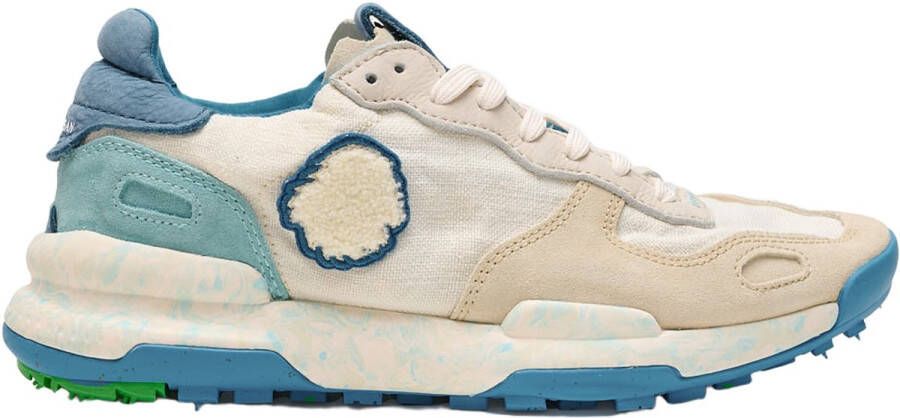 Satorisan Chacrona Linen Casual Sneakers Mannen Vintage Leer en linnen Sneakers Kleur Chantilly Blue