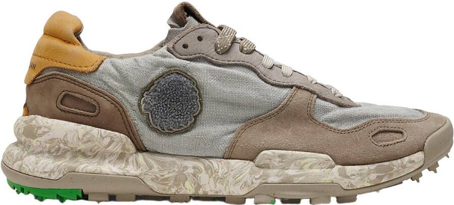 Satorisan Chacrona Linen Casual Sneakers Mannen Vintage Leer en linnen Sneakers Kleur Concrete Grey