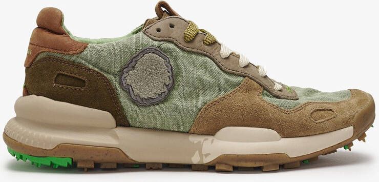 Satorisan Chacrona Linen Casual Sneakers Mannen Vintage Leer en linnen Sneakers Kleur Succulent