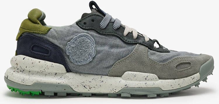Satorisan Chacrona Linen Casual Sneakers Mannen Vintage Leer en linnen Sneakers Kleur Vergri Blue
