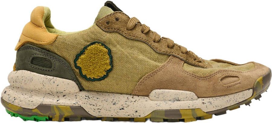 Satorisan Chacrona Linen Casual Sneakers Mannen Vintage Leer en linnen Sneakers Kleur Wheathered Khaki