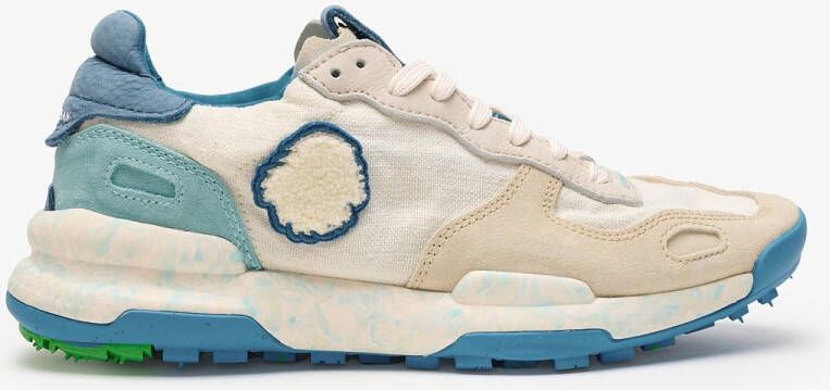 Satorisan Chacrona Linen Casual Sneakers Mannen Vintage Leer en linnen Sneakers Kleur Chantilly Blue
