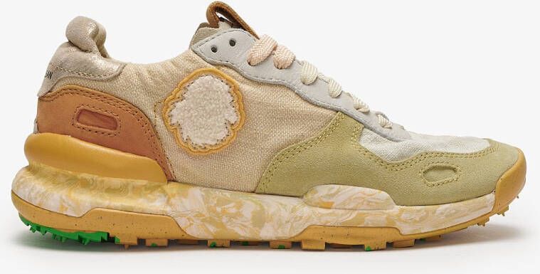 Satorisan Chacrona Linen Casual Sneakers Unisex Vintage Leer en linnen Sneakers Kleur Old Novel