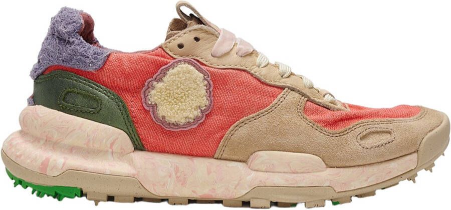 Satorisan Chacrona Linen Casual Sneakers Vrouwen Vintage Leer en linnen Sneakers Kleur Blush Pink