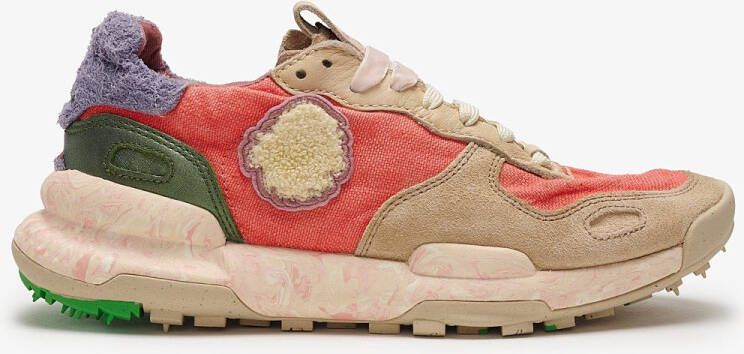 Satorisan Chacrona Linen Casual Sneakers Vrouwen Vintage Leer en linnen Sneakers Kleur Blush Pink