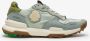 Satorisan Chacrona Linen Casual Sneakers Vrouwen Vintage Leer en linnen Sneakers Kleur Camo Milky Jade - Thumbnail 1