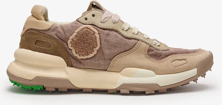 Satorisan Chacrona Linen Casual Sneakers Vrouwen Vintage Leer en linnen Sneakers Kleur Lake Taupe