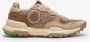 Satorisan Chacrona Linen Casual Sneakers Vrouwen Vintage Leer en linnen Sneakers Kleur Lake Taupe - Thumbnail 1