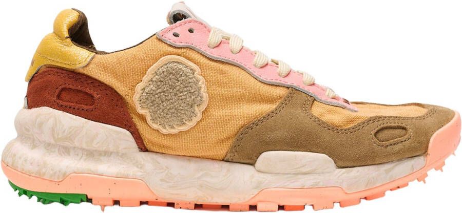 Satorisan Chacrona Linen Casual Sneakers Vrouwen Vintage Leer en linnen Sneakers Kleur Palomino W