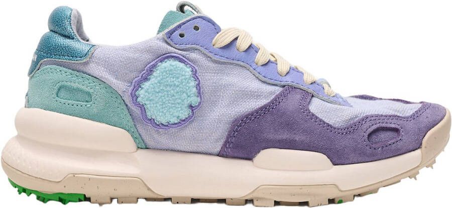 Satorisan Chacrona Linen Casual Sneakers Vrouwen Vintage Leer en linnen Sneakers Kleur Romance Blue