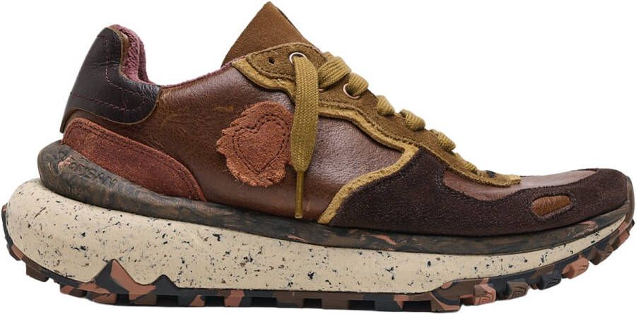 Satorisan Chacrona Metta Buckingham Casual Sneakers Mannen Vintage Leer Sneakers Kleur Bronze Brown