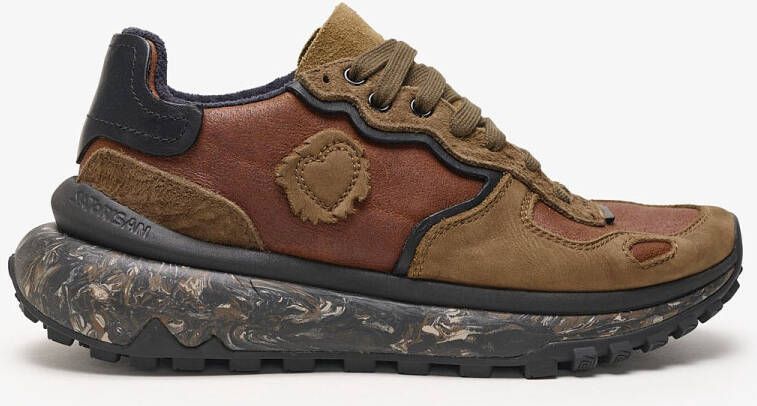 Satorisan Chacrona Metta Buckingham Casual Sneakers Mannen Vintage Leer Sneakers Kleur Caramel