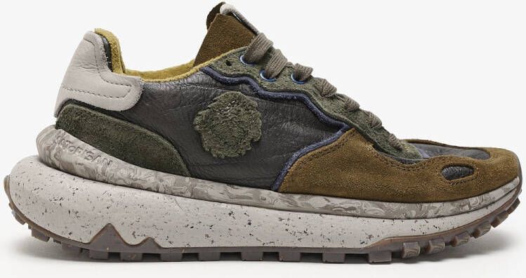 Satorisan Chacrona Metta Buckingham Casual Sneakers Mannen Vintage Leer Sneakers Kleur Dark Olive