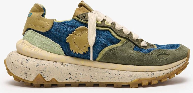 Satorisan Chacrona Metta Hemp Casual Sneakers Unisex Vintage Leer en textiel Sneakers Kleur Indigo