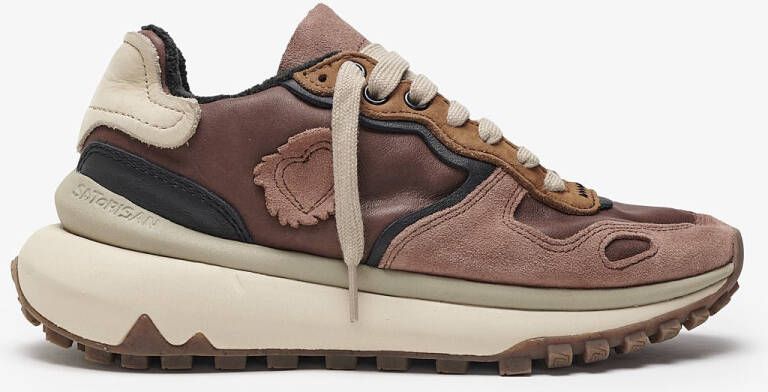 Satorisan Chacrona Metta Premium Casual Sneakers Vrouwen Vintage Leer Sneakers Kleur Brown