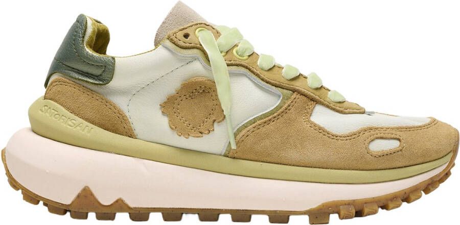 Satorisan Chacrona Metta Premium Ul Casual Sneakers Vrouwen Vintage Leer Sneakers Kleur Clarity Green