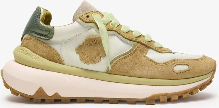 Satorisan Chacrona Metta Premium Ul Casual Sneakers Vrouwen Vintage Leer Sneakers Kleur Clarity Green