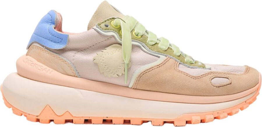 Satorisan Chacrona Metta Premium Ul Casual Sneakers Vrouwen Vintage Leer Sneakers Kleur Paper Mache