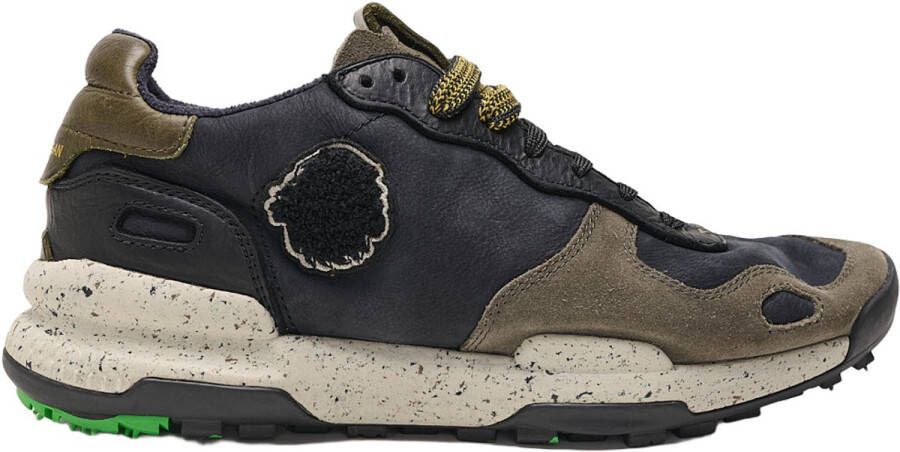Satorisan Chacrona Premium Casual Sneakers Mannen Vintage Leer Sneakers Kleur Black Khaki