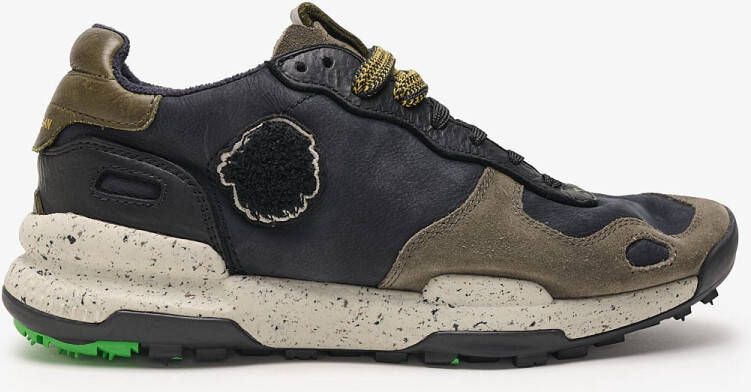 Satorisan Chacrona Premium Casual Sneakers Mannen Vintage Leer Sneakers Kleur Black Khaki