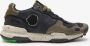 Satorisan Chacrona Premium Casual Sneakers Mannen Vintage Leer Sneakers Kleur Black Khaki - Thumbnail 1