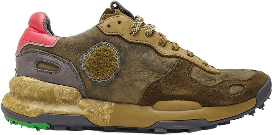 Satorisan Chacrona Premium Casual Sneakers Mannen Vintage Leer Sneakers Kleur Bronze Black