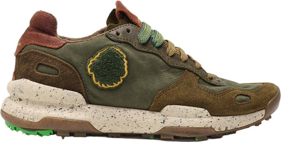 Satorisan Chacrona Premium Casual Sneakers Mannen Vintage Leer Sneakers Kleur Dark Green