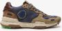 Satorisan Chacrona Premium Casual Sneakers Mannen Vintage Leer Sneakers Kleur Navy - Thumbnail 1