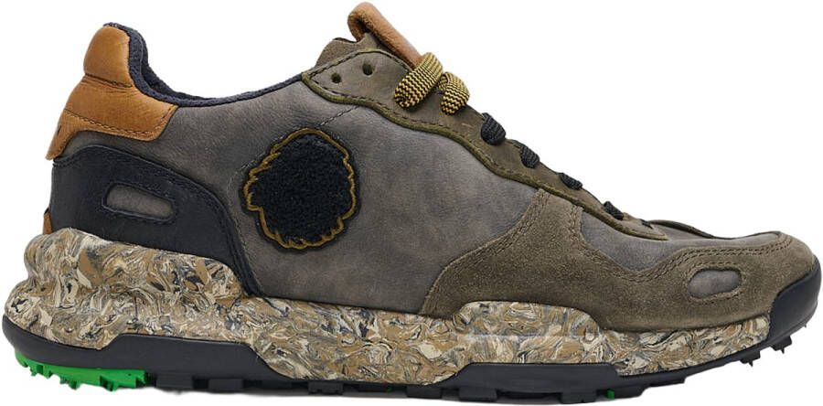 Satorisan Chacrona Premium Casual Sneakers Mannen Vintage Leer Sneakers Kleur Khakies Black