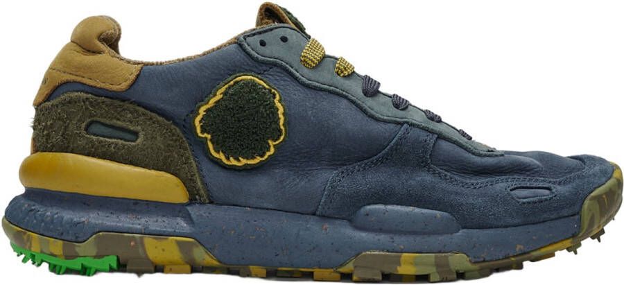 Satorisan Chacrona Premium Casual Sneakers Unisex Vintage Leer Sneakers Kleur Deep Blue
