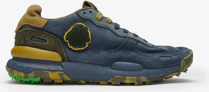 Satorisan Chacrona Premium Casual Sneakers Unisex Vintage Leer Sneakers Kleur Deep Blue