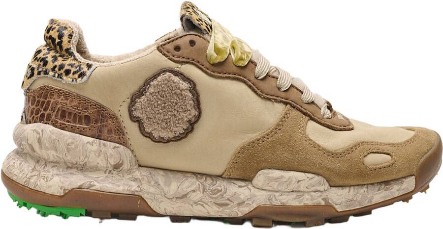 Satorisan Chacrona Premium Casual Sneakers Vrouwen Vintage Leer Sneakers Kleur Driftwood