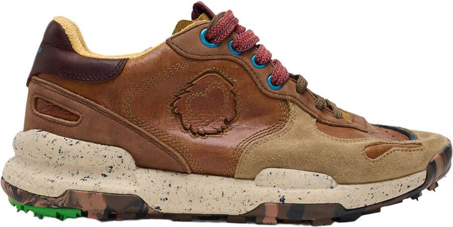 Satorisan Chacrona Pull Up Casual Sneakers Mannen Vintage Leer Sneakers Kleur Caramel