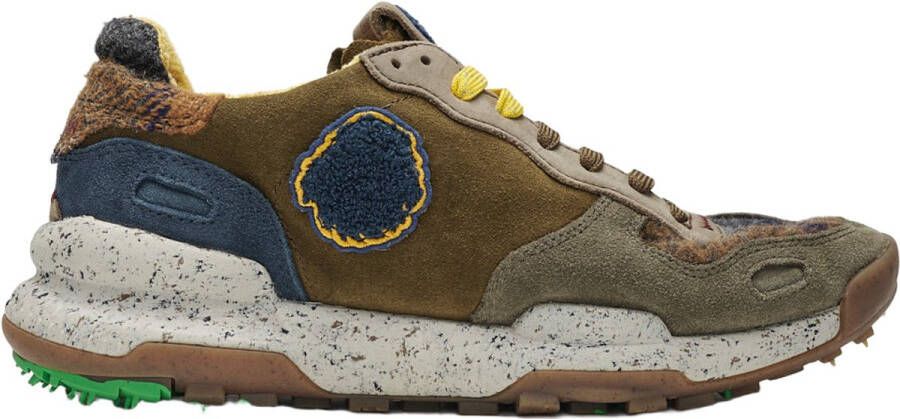 Satorisan Chacrona Suede Casual Sneakers Unisex Vintage Leer Sneakers Kleur Thunderbolt
