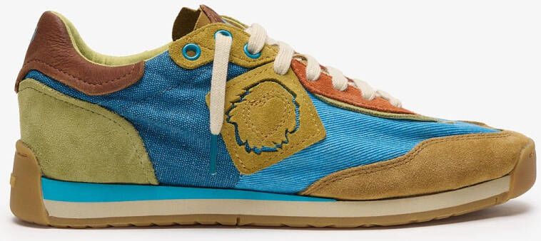 Satorisan Ensō Gaia Casual Sneakers Unisex Vintage Leer en textiel Sneakers Kleur Blue Swirl
