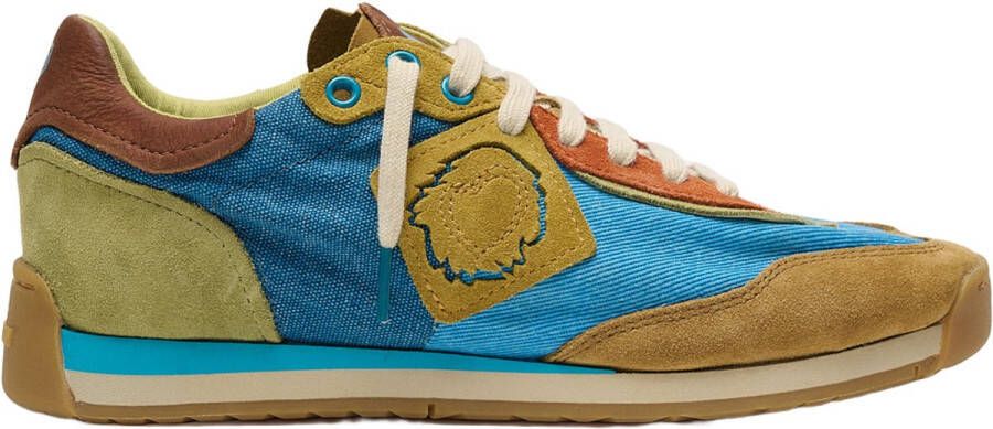 Satorisan Ensō Gaia Casual Sneakers Unisex Vintage Leer en textiel Sneakers Kleur Blue Swirl
